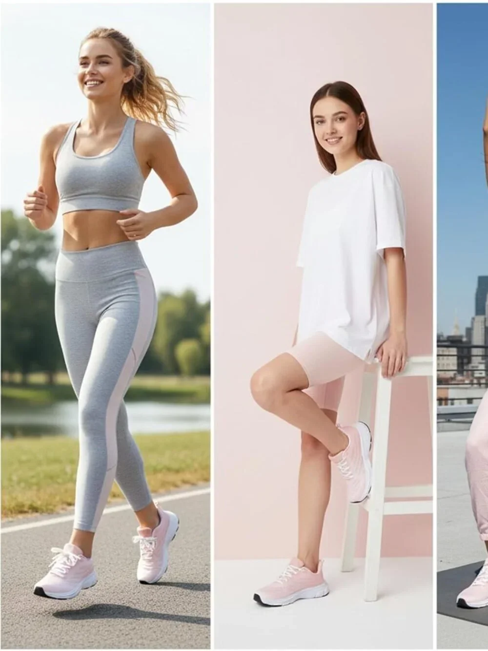 Women's Pink Running Shoes Breathable Casual Non Slip Walking Sneakers